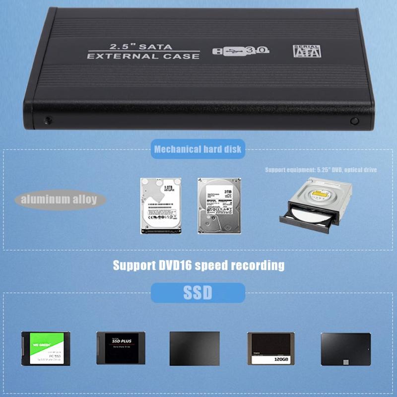 USB3.0 to SATA Hard Disk Case 2.5 inch SATA SSD Mechanical Disk Box Support 8TB External HDD Enclosure for Laptop PC