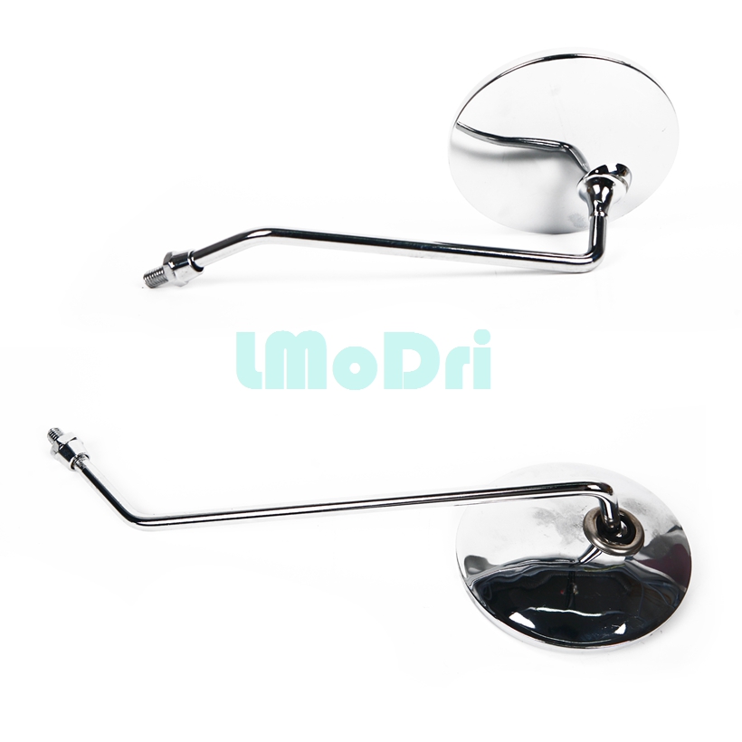 Lmodri 2 Pieces/pair Universele Motorfiets Terug Spiegel Ronde Vorm Achteruitkijkspiegel Side Spiegels Voor Motor Met 8 Mm Schroef