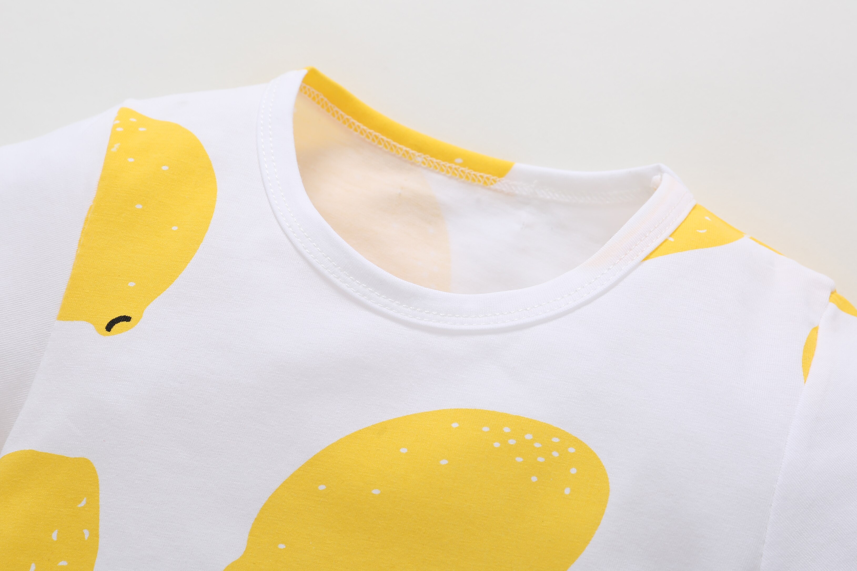 Bébé garçons filles été T-Shirt manches courtes citron haut imprimé basique col rond Blouse