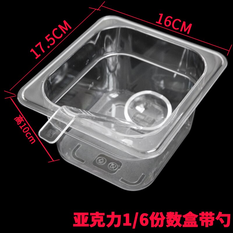 PC Acrylic Plastic transparent pick up GN pans Visible food square pots Exhibition plate score basin Containers Storage box tray: Green