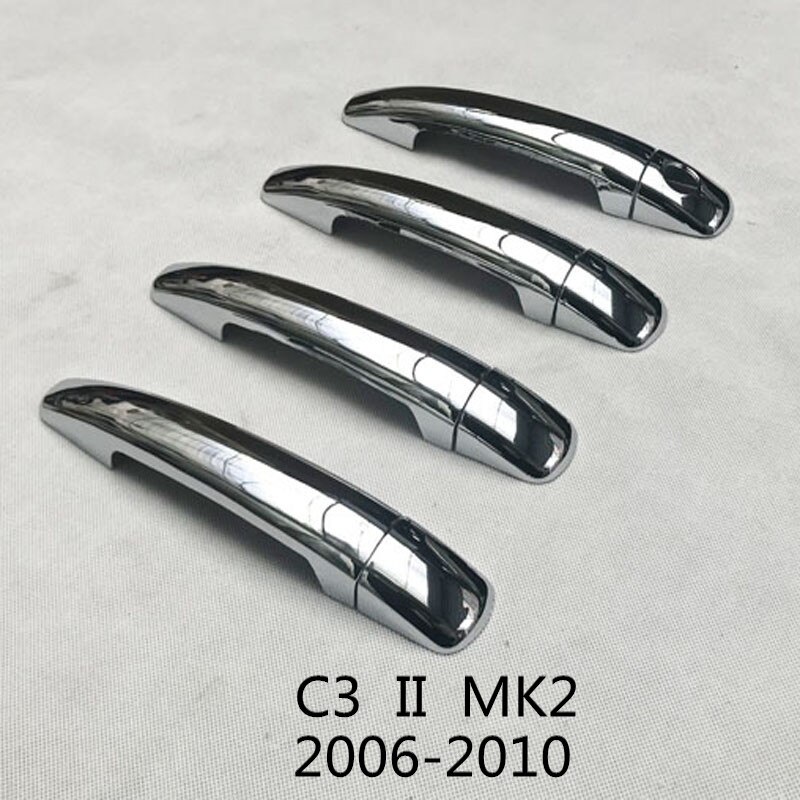 Mallille citroen  c3 1 i 2 ii mk1 mk2 lisävarusteet ovenkahvan suojus muovi kromi: C3 mk2