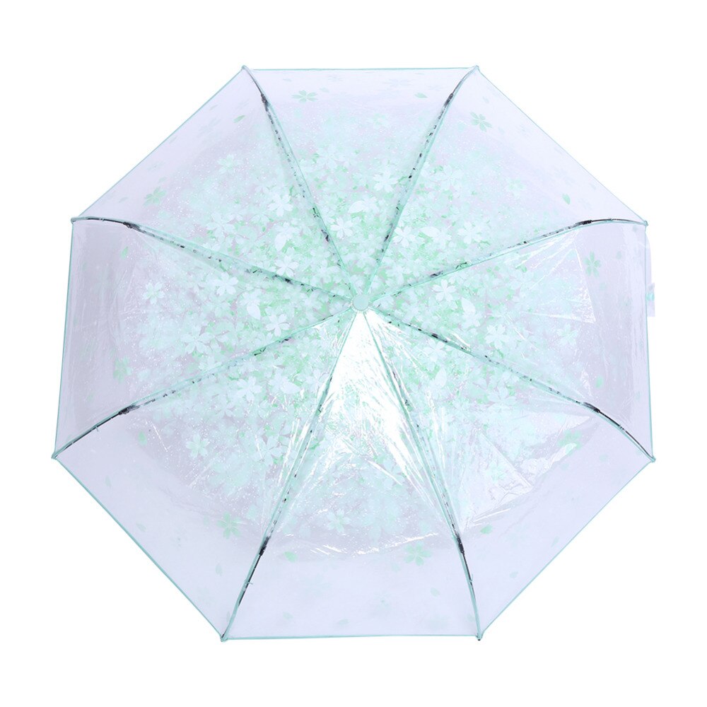 Transparent Folding Women Cherry Blossom Umbrella Fashionable Princess Fold Sun Rain Umbrella