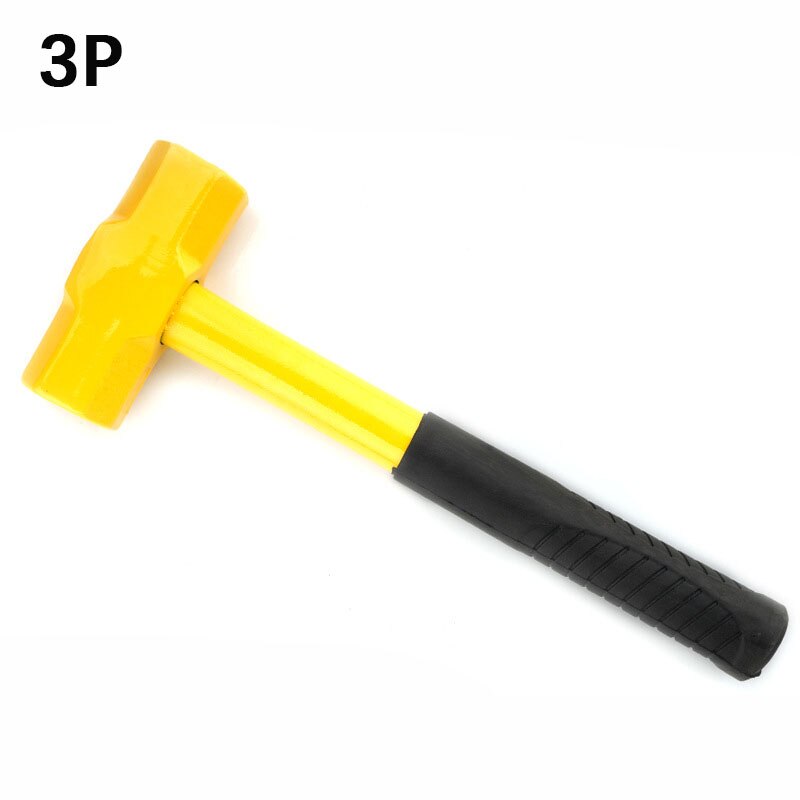 High Carbon Steel Square Hammer 2p3p4p Rubber Handle Non-slip Hand Tool Hammer For Industrial Buildings: 3P