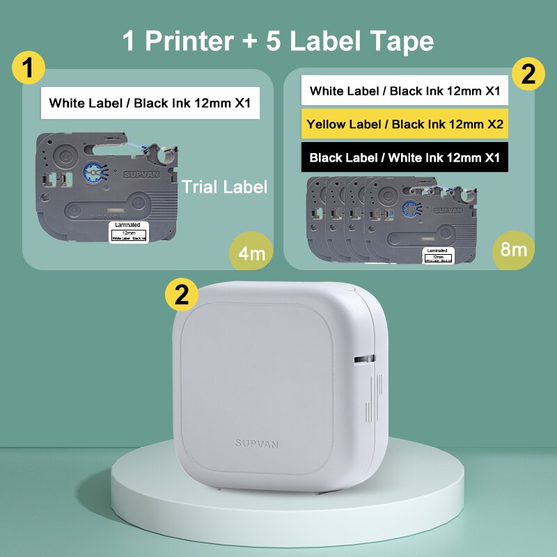 Supvan G10E Labeler Thermal Transfer Label Maker Bluetooth Connect Desktop Laminated Labeling Machine Printers for Home Office