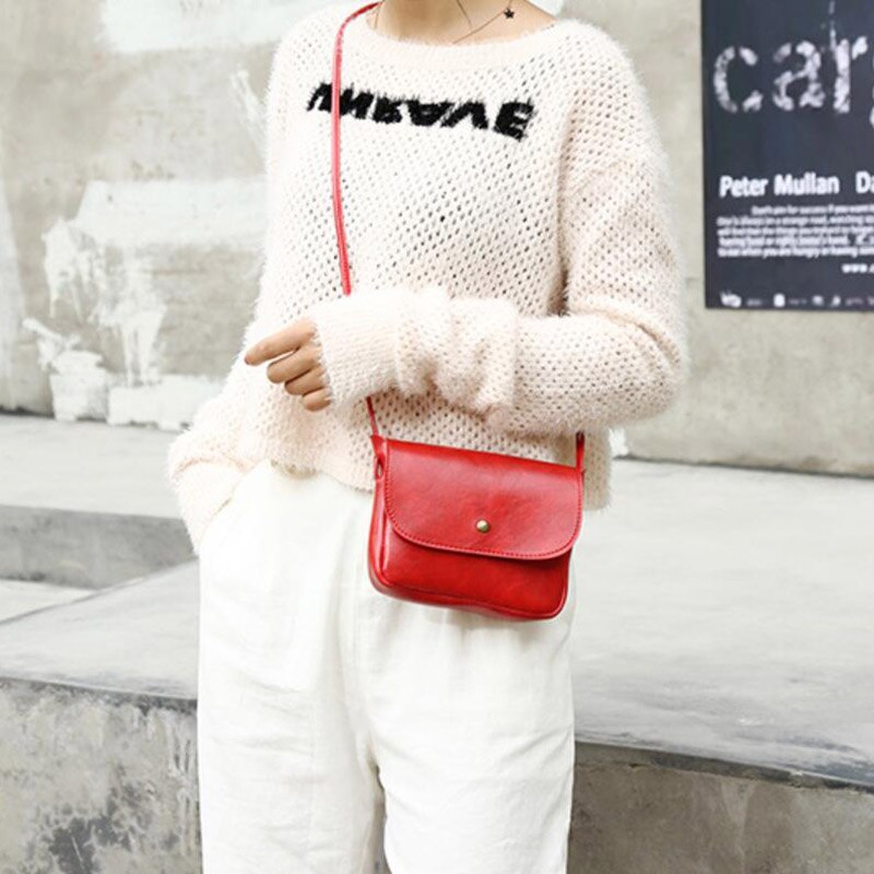 Eenvoudige Mini Mobiele Telefoon Crossbody Bag Solid Vrouwen tassen Super licht Vierkante Enkele Schoudertas Flappen PU Leer