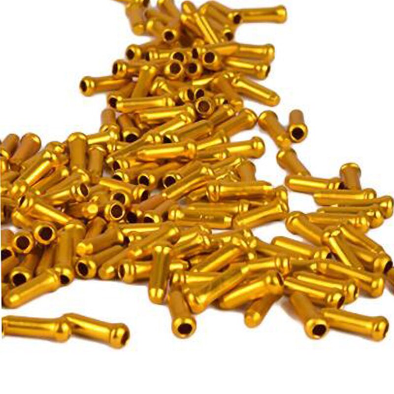 20Pcs Bike Remkabel Cap Draad End Cap Aluminium Lijn Innerlijke Kabel Cap Voor Brake Shift Derailleur Road Fiets accessoires: 20PC-Gold