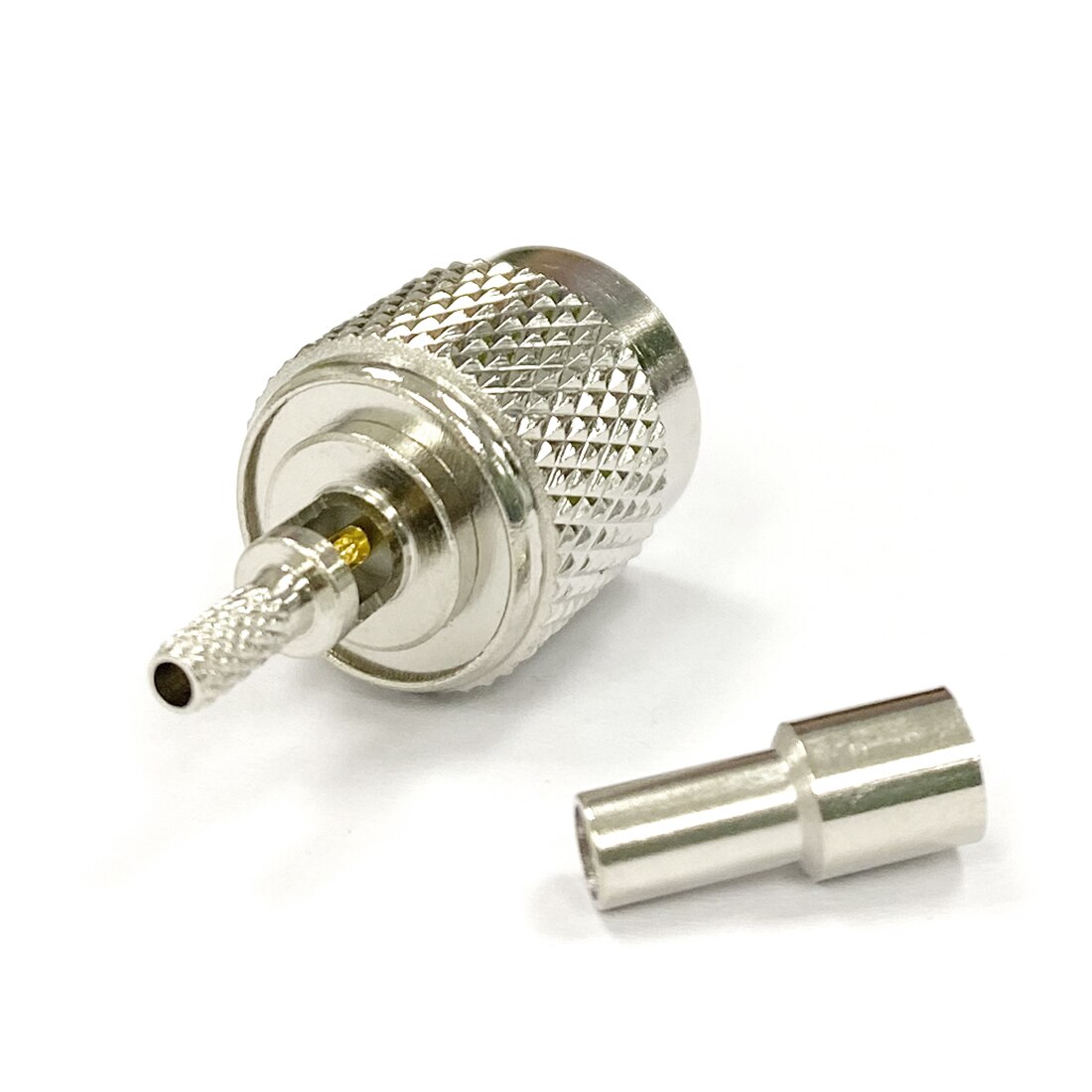 Conector TNC macho RF coaxial, engarce para Cable RG316 RG174, níquel recto,