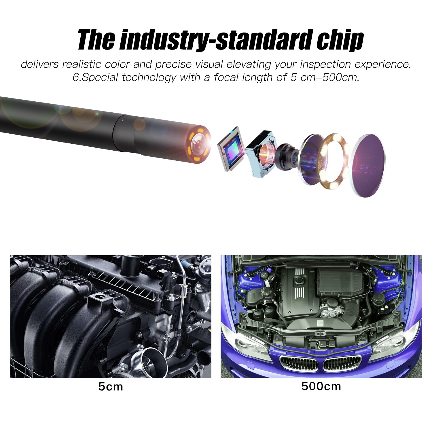 6 Adjustable LEDS 5.5mm pipe drain sewer camera mini small inspection equipment car checking endoscope borescope camera