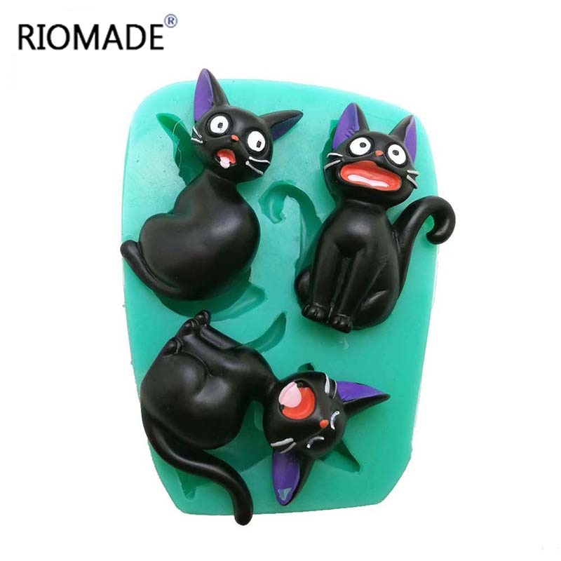 Tre stil katte silikone fondant forme til kage dekoration chokolade dessert sæbe harpiks ler form bageværktøj  f0682xm