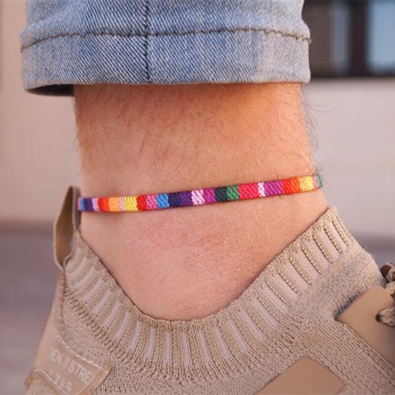 Biosexual biosexual biosexual biosexual feito à mão boho pé jóias presentes orgulho tornozeleira para homens