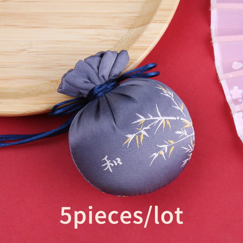 Sac en brocart traditionnel chinois, sac vide, prière pour la paix, sac à emporter, pendentif, sac brodé pour voiture: Blue and Chinese cha