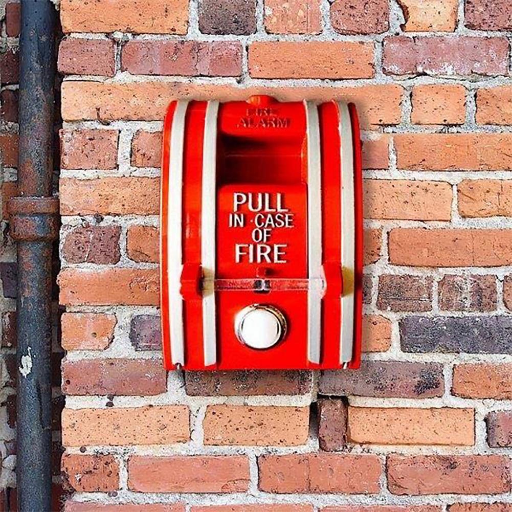 Fire Alarm Pull Station Toy Doorbell – High-Grade Resin Decorative Wall-Mounted Flame Alarm Bell For Indoor/Outdoor Home Decor