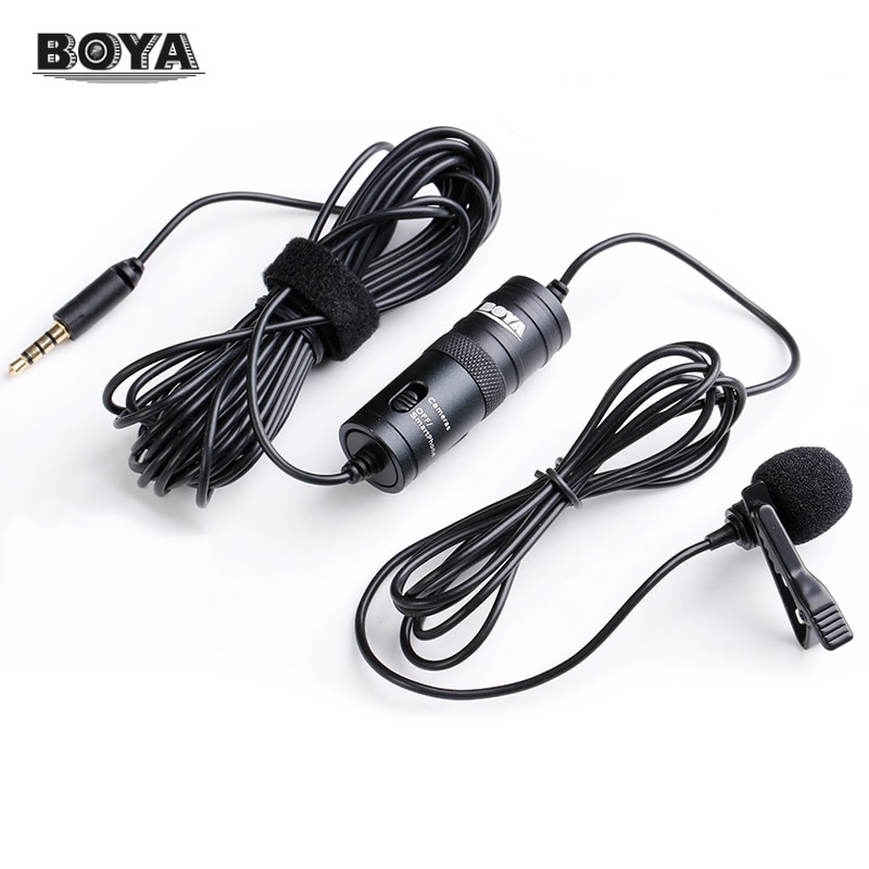BY-M1 Universal Clip-on Collar Tie Microphone Mobile Cell Phone Microphone Mic for IOS Android Camera Recording Pen