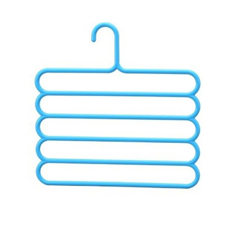 Perchas multifuncionales para ropa de 5 capas, estante de tela para almacenamiento de pantalones, estante colgante, organizador de ropa antideslizante, estante de almacenamiento: blue