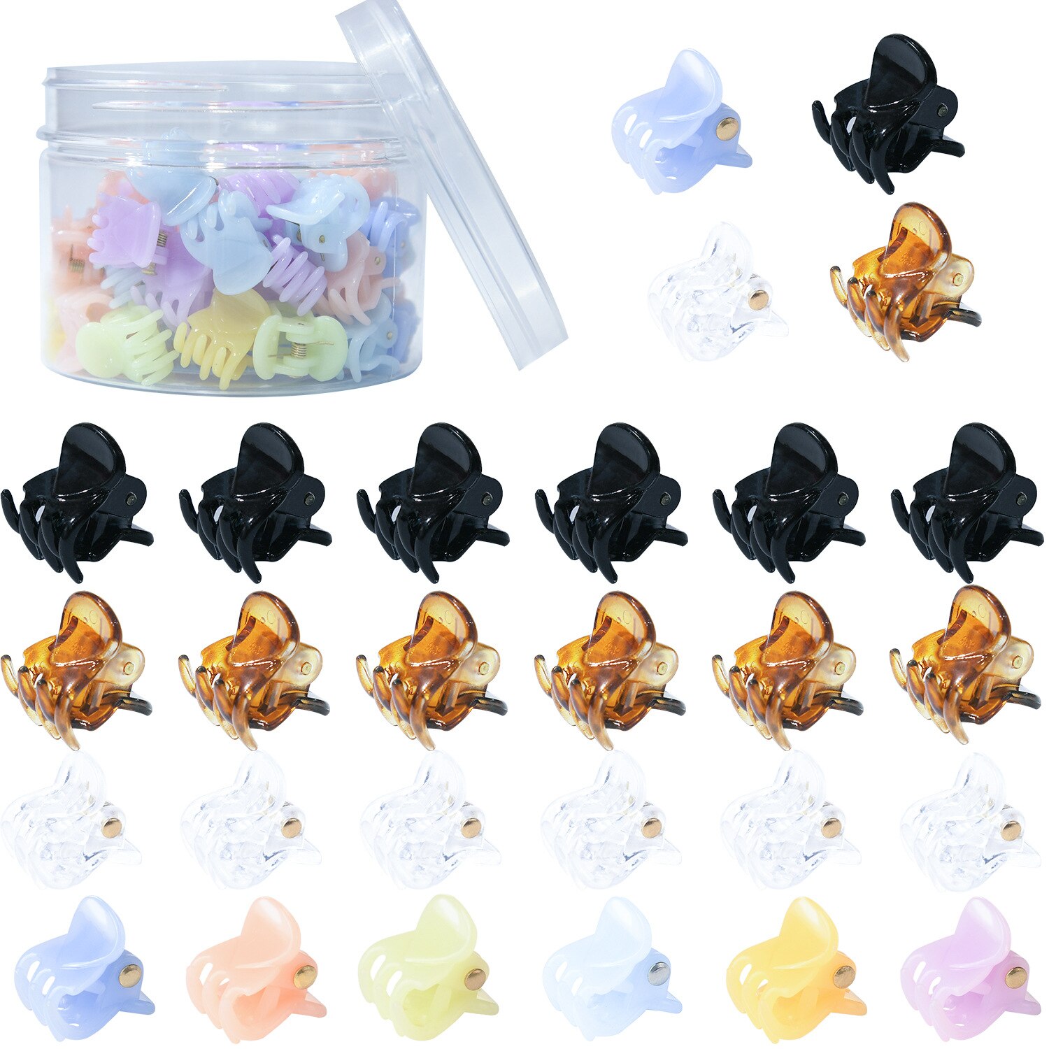 mini włosy pazury małe szczypce klamra 0.59 cal spinki robić włosów dla kobiet 48szt.-Pakiet: CL220106-F