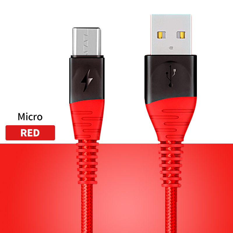 Kstucne Micro Usb Kabel 3M Sync Data Draad Microusb Kabel Voor Samsung Xiaomi Huawei Android Mobiele Telefoon Usb Micro charger Cord: Rood / 2m