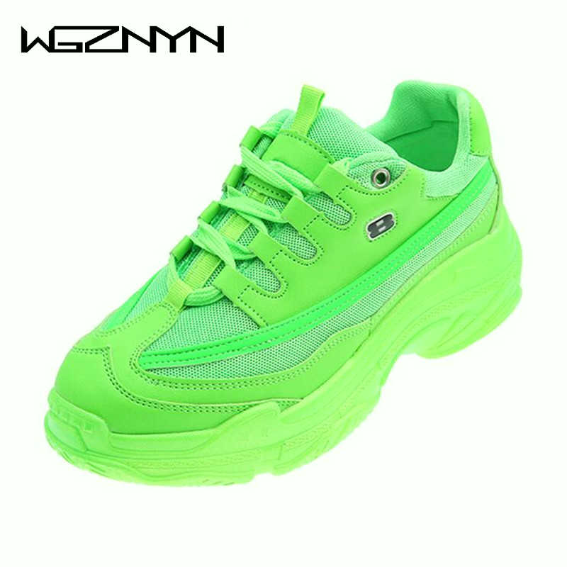 Chunky sneakers kvinnor vulkanisera skor ljus godis färg fritidsskor kvinna sneakers kvinnor lägenheter platå dam skor