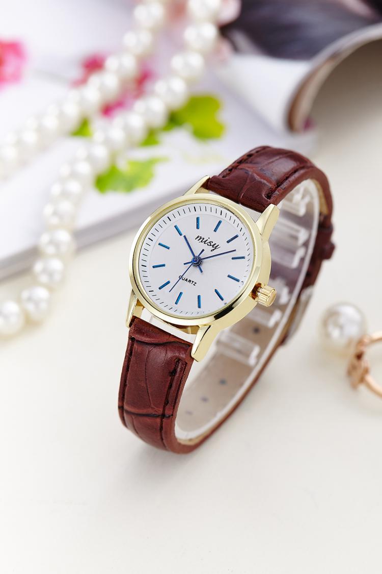 Relojes elegantes para amantes, simples números romanos, correa de cuero para parejas, reloj de pulsera resistente al agua, para amantes, reloj de vestir para hombres y mujeres: women-brown