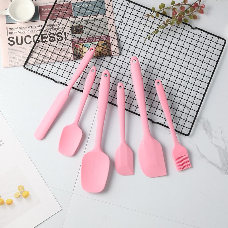 6 Stks/set Siliconen Keukengerei Koken Lepel Spatel Set Rijst Lepel Koken Tools Keuken Accessoires: 1 / Random one