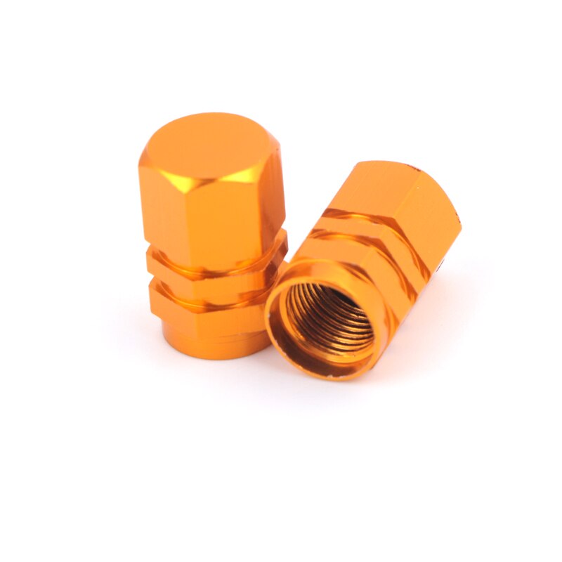 2 stuks universele aluminium fietsbandventieldoppen, fiets- en motorventieldop, autowieldop, rond, 10 kleuren: Goud