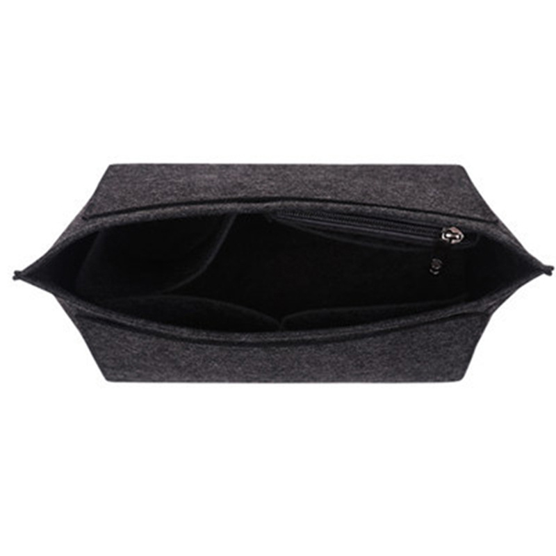 Sac à insérer en feutre adapté au sac à main Longchamp, sac de doublure en tissu feutré, sac de maquillage, Support de voyage, organisateur de sac à main Portable: M / Marron