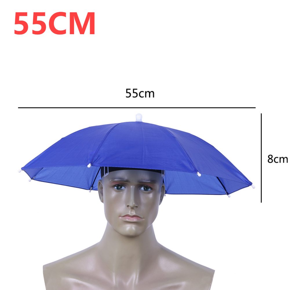 Portátil chuva chapéu guarda-chuva, ao ar livre, dobrável sol sombra, impermeável, camping, pesca headwear, praia boné, cabeça chapéu: Preto