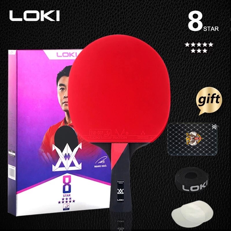 LOKI 8 Star Table Tennis Racket 7 Plywood Blade wi... – Grandado