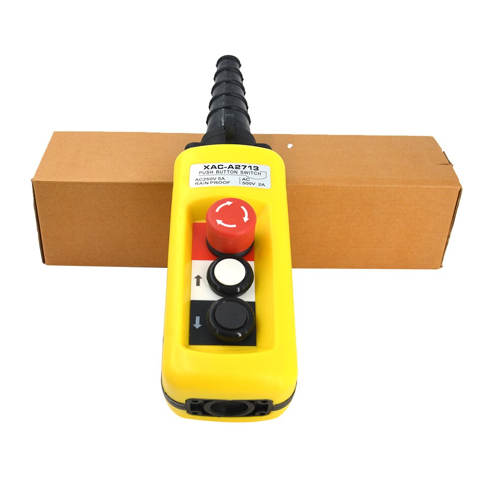 500V 5A Crane Chain Hoist Push Button Switch High Performance Lifting Pendant Controller Meter