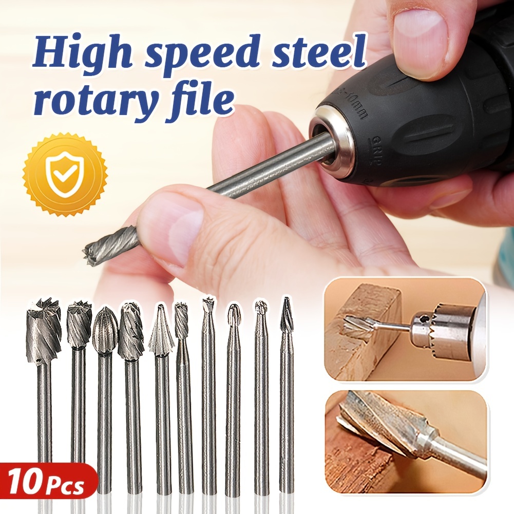 10 stks Set Houtbewerking Carving Frees Voor Dremel Rotary Frezen Rotary File Cutter Houtsnijwerk Gesneden Mes Cutter Tool