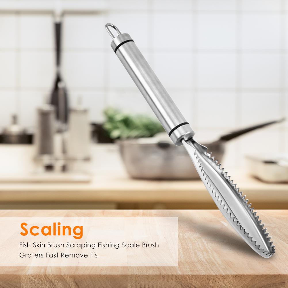 Stainless Steel Fish Skin Brush Remove Scale Scraper Fish Skin Peeler Tools Remover Shaver Brush Kitchen Cooking Gadget