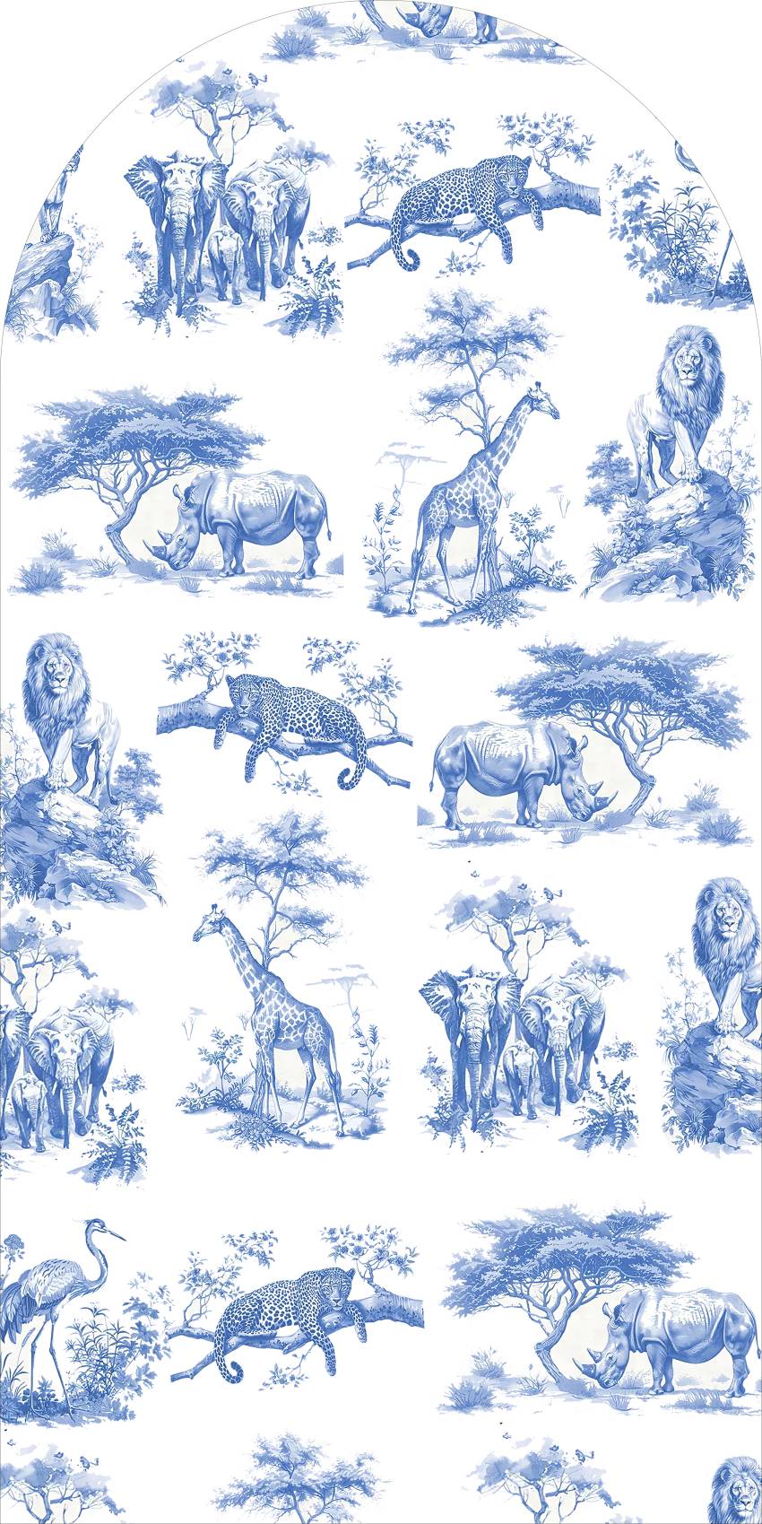 Mehofond personalizado 2 lados padrão azul safari animal festa de aniversário capa de chá de bebê chiara arco fundo decoração pano de fundo foto: Fúcsia / 150 * 150