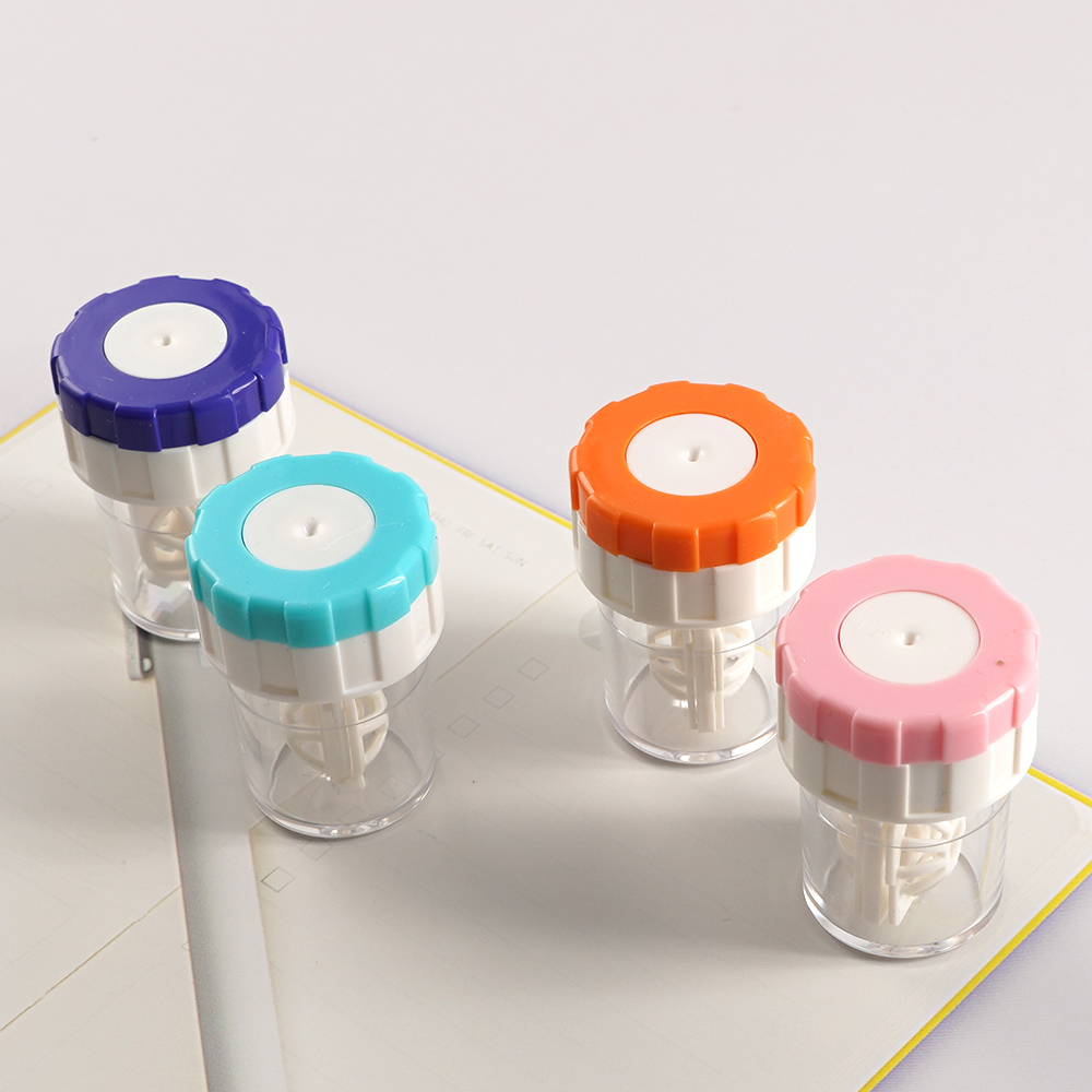 Contact Lens Cleaner Case Box Handleiding Rotatie Type Plastic Container Opslag Houder Contactlenzen Cleaning Tools