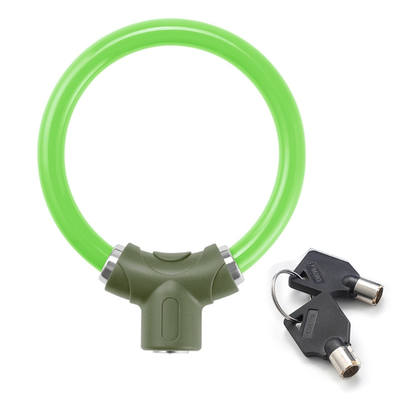 Candado antirrobo con forma de anillo para bicicleta, accesorio de seguridad de acero para ciclismo de montaña O carretera: Verde