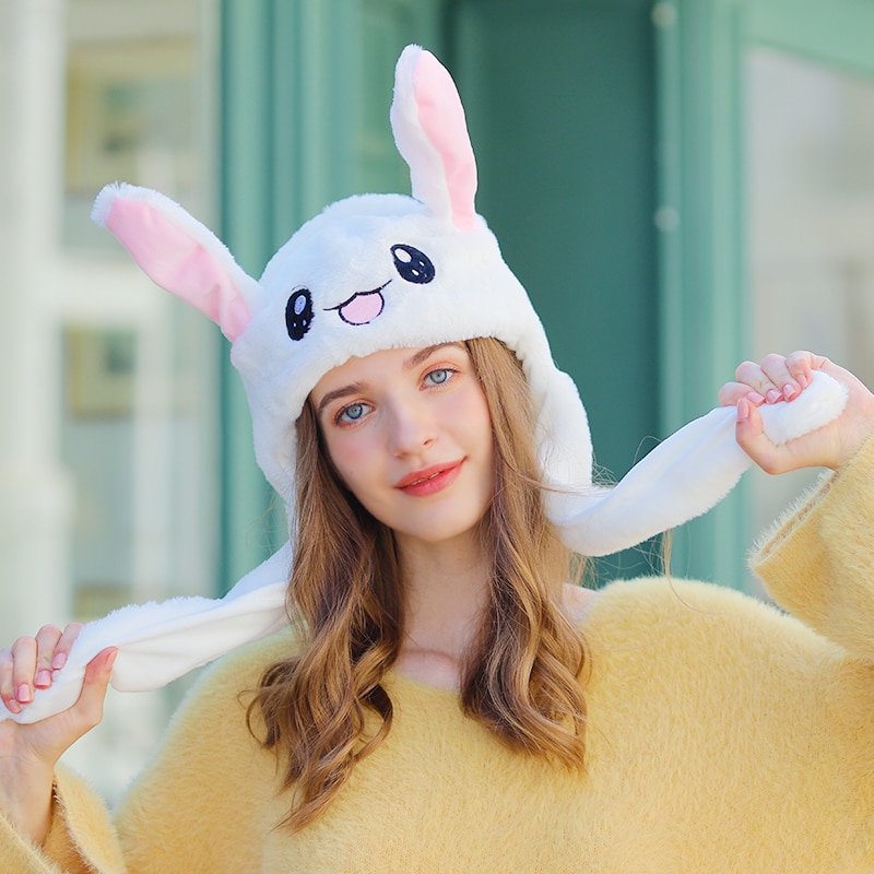 Unieke Speelgoed Bunny Hoed Met Bewegende Oren Airbag Konijn Oor Hoed Voor