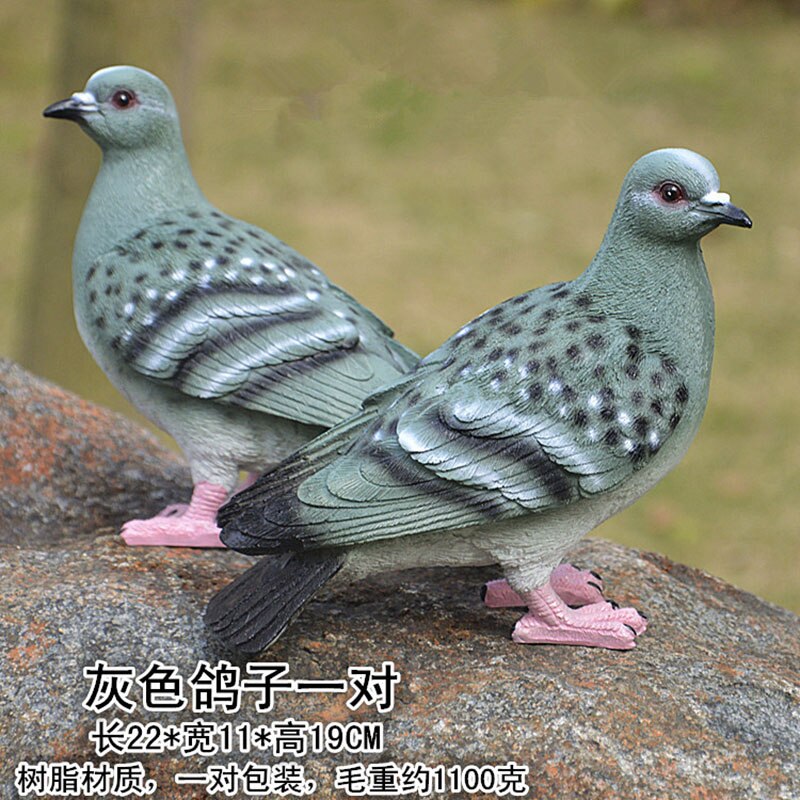 2 pcs High imitation outdoor garden pigeon statue,Resin animal modern art sculpture，Home garden decoration peace dove statue: 3