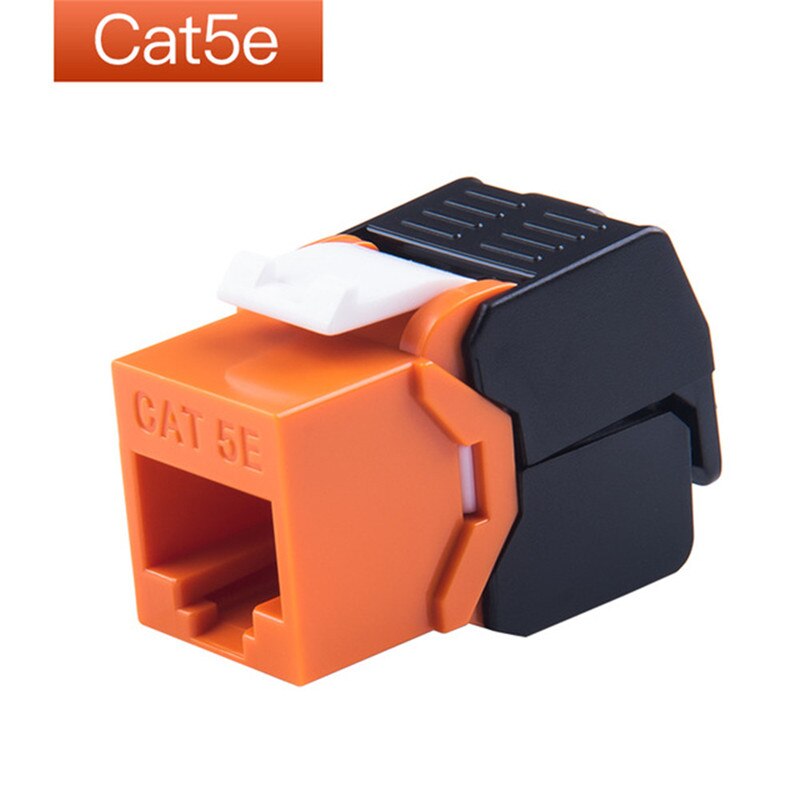 1000Mbps RJ45 Cat5e Ethernet femmina Cat 5e Keystone Jack strumento ripetibile meno per 23-26AWG cavo di rete 15u &quot;Pin placcato in oro: Orange / 20pcs