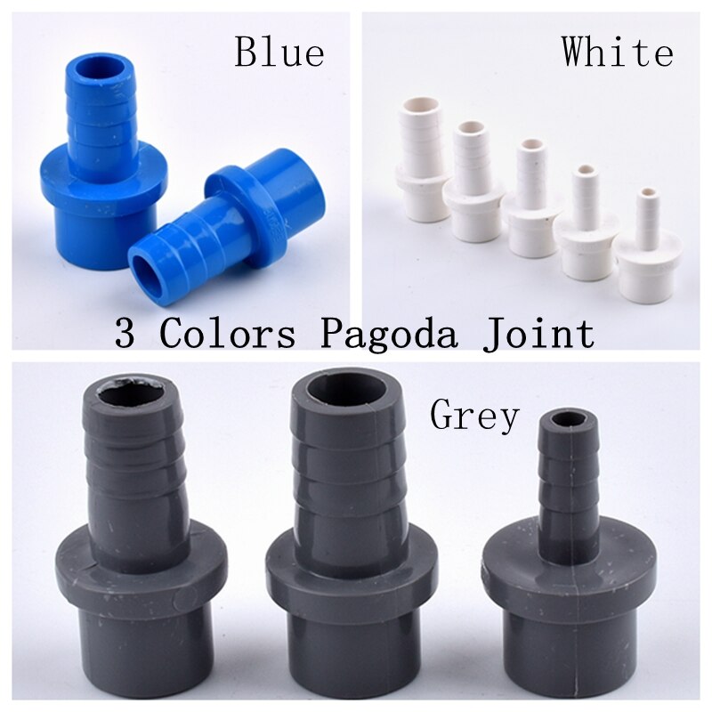 5Pcs 20Mm 25Mm 32Mm Tot 5/8/10/12/14/16/18/20/25Mm Pvc Slang Connector Tuin Irrigatie Fittings Harde Buis Plastic Pagode Joint