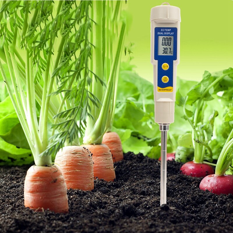 EC-315 Multi-Purpose Soil EC Tester Waterproof Soil Meter 0.00-4.00Ms/cm for Lab Aquarium Soil