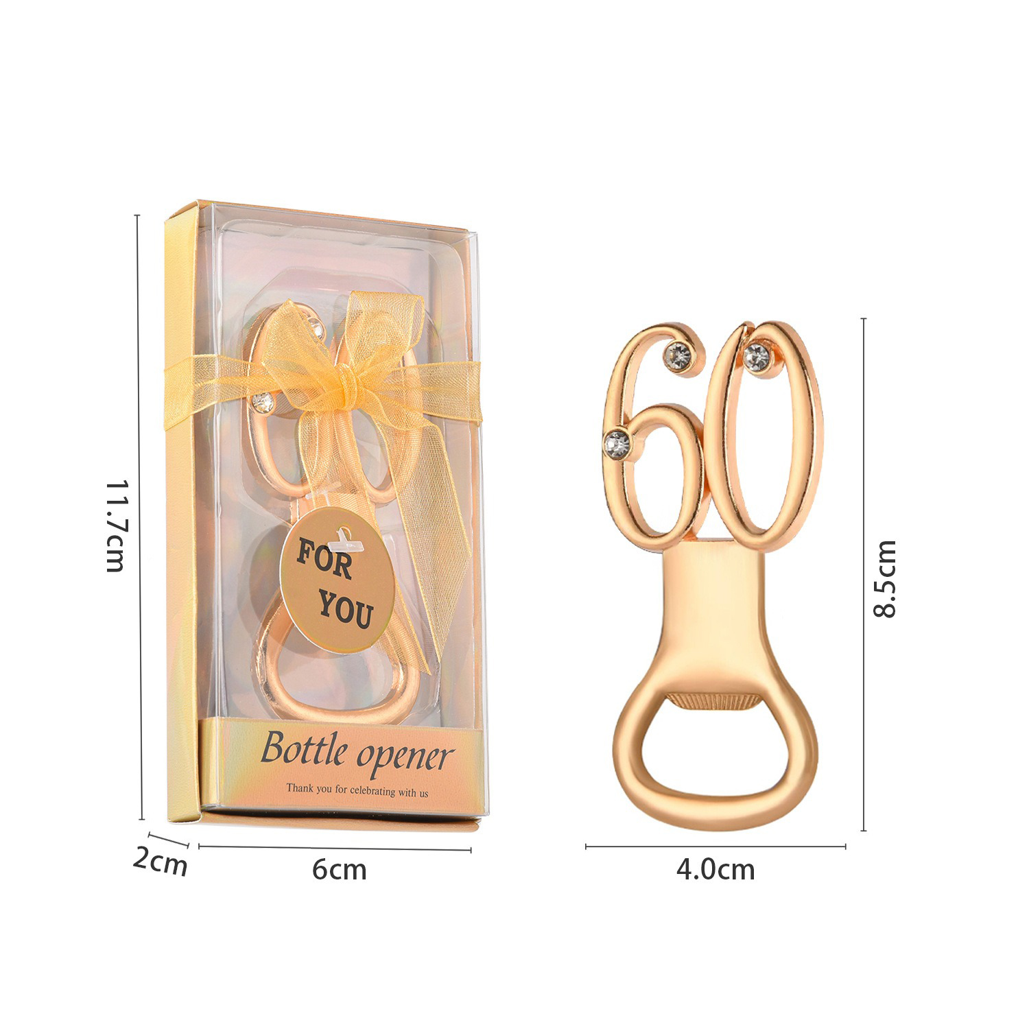 Goldener Geburtstags-Flaschenöffner für 30., 40., 50., 60., 70., 80. Geburtstag, Party, Hochzeitstag, Dekoration, Gastgeschenk, Gäste: Mint Grün