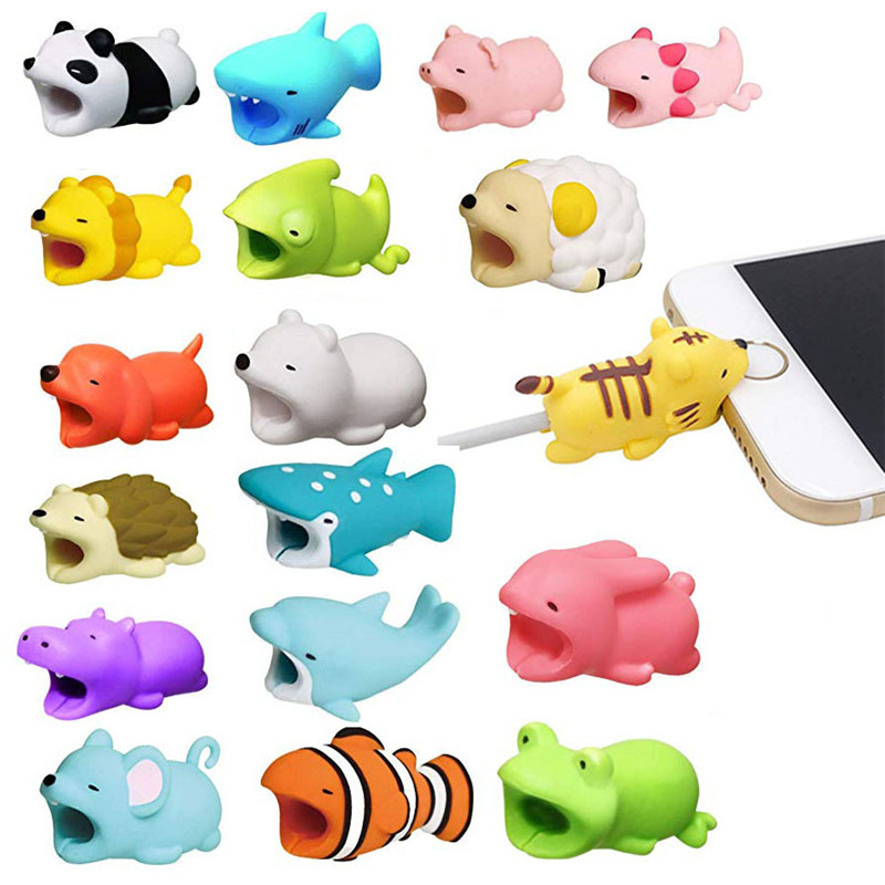 1 pcs Coming Phone Holder Cable Bite Protector Winder Accessory Model for Iphone Funny Animal Sheep Salamanders More Animals