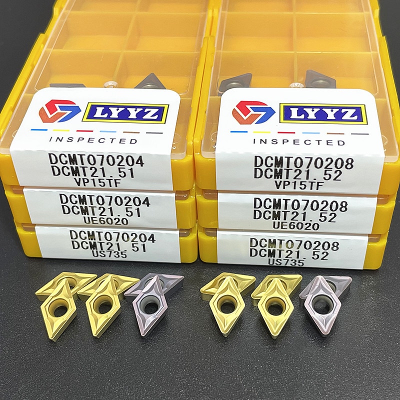 DCMT070204 DCMT070208 DCMT11T304 DCMT11T308 VP15TF US735 UE6020 Carbide Insert Draaibank Cutter Tool Draaien