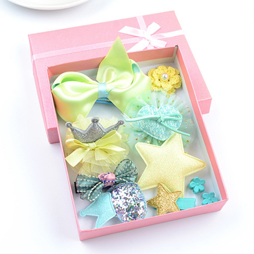 Set kind haar zubehör haarnadel stirnband box baby mädchen hairclip: E