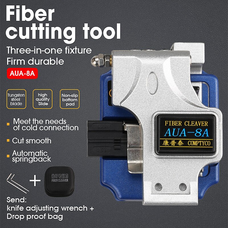 SKL-8A optical fiber cutting knife cable fiber cleaver melt cold joint general high precision optical fiber cutting knife: Blue AUA-8A