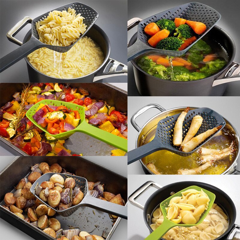 Küche Zubehör 1 stücke Keine-stick Ablauf Siebe Schaufel Siebe Gemüse Wasser Undicht Küche Kochen Werkzeuge Küche Gadgets