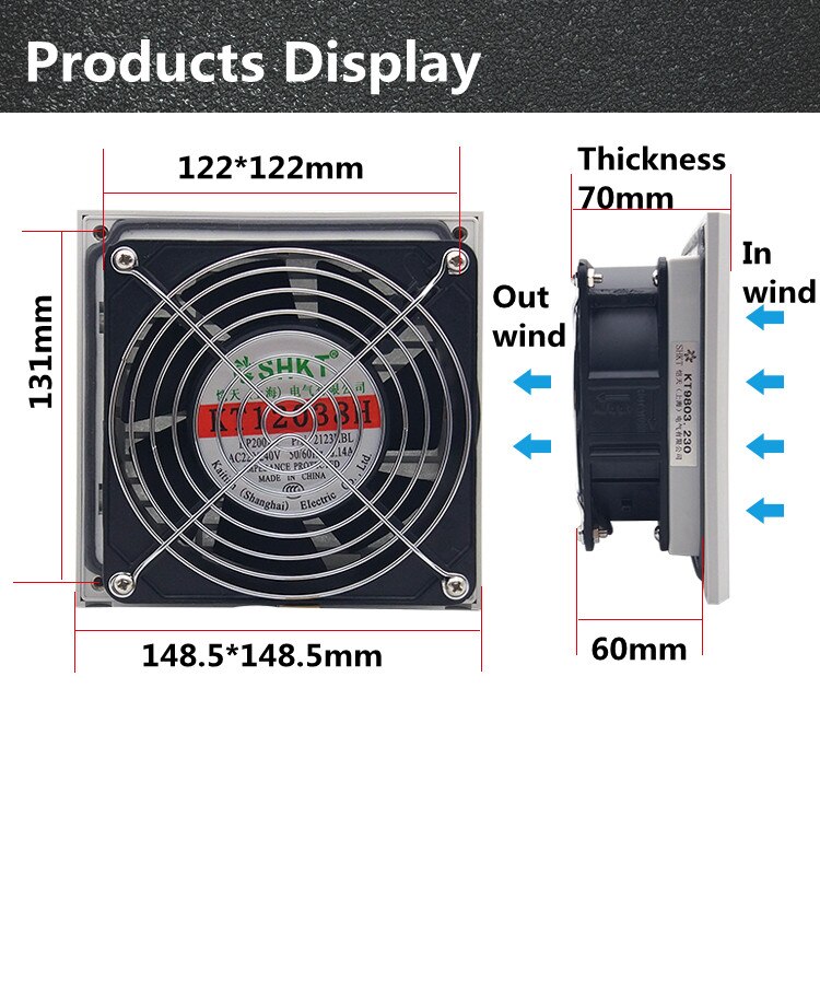 Double Ball Bearing Fan Ventilation Filter Set Grille Louvers Blower Exhaust Ventilation System Fan Filter With Fan