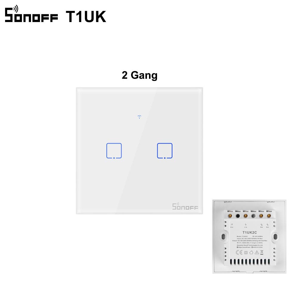 Itead SONOFF TX T1 EU UK Wifi Switch Smart Wall Touch Switch Wifi Light Switch 433Mhz RF Remote Controler Smart Home Automation: T1 UK 2C