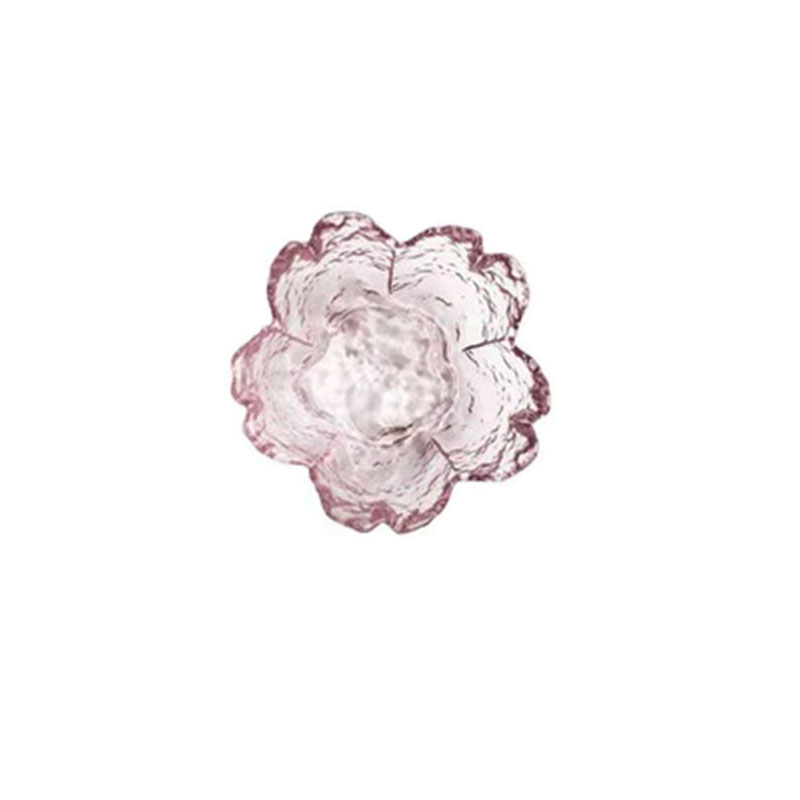 1-3Pcs Japanese Style Small Glass Plate With Golden Border Mini Seasoning Dessert Cute Style Sakura Bowl For Ice Cream Sala: 1Pcs Transparent