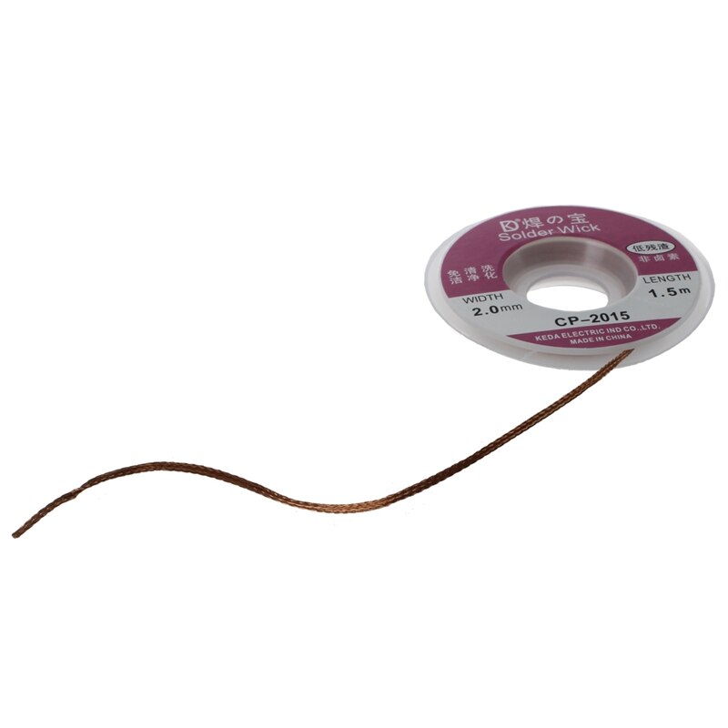 Tinn bly lodde kjerne fluss lodding sveising loddetråd spole 0.8mm 63/37 + 2 deler 2.0mm lodde veke fjerner desolderin