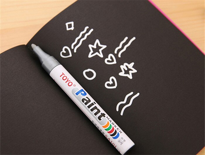 9 Colors White Waterproof Permanent Paint Marker Pen Car Tyre Paint Pen Rubber Tread Environmental Tire Painting DIY Office: Silver 1pc