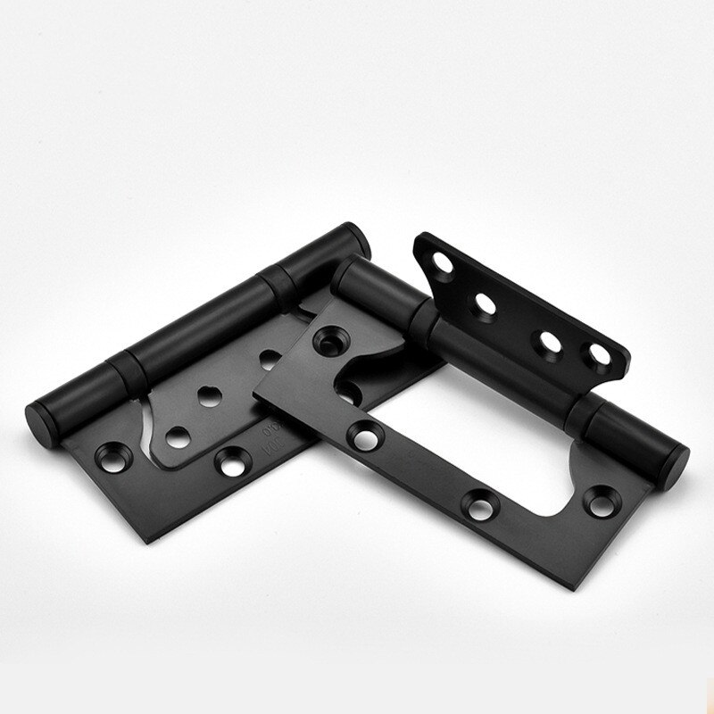 Slot-Gratis Rvs Deur Higle 4 Inch Onzichtbare Houten Deur Scharnier Kast Scharnieren Stille Zwarte Deur scharnier: Black